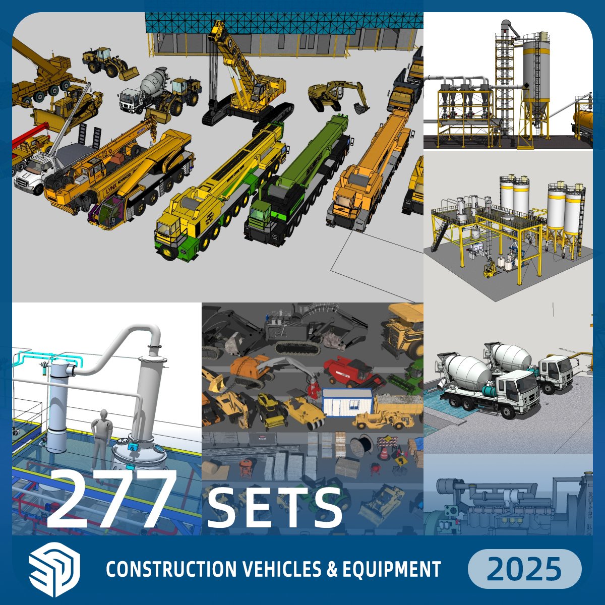 Construction Vehicles & Equipment SketchUp SKP Models Download- 277 Sets| IDSU511