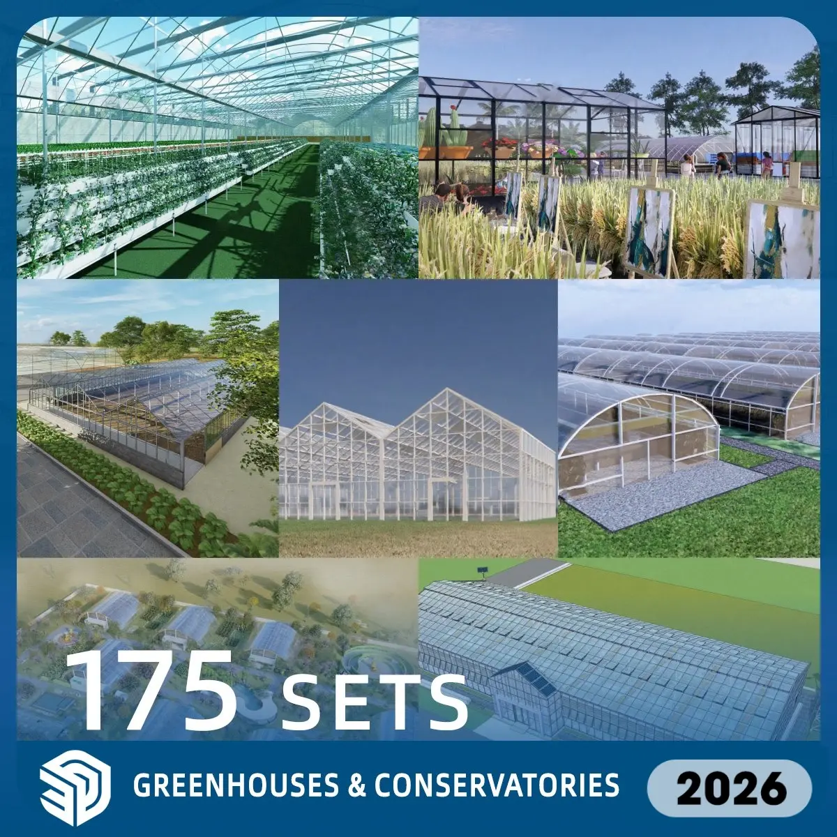 Greenhouses & Conservatories SketchUp SKP Models Download- 175 Sets| ID243