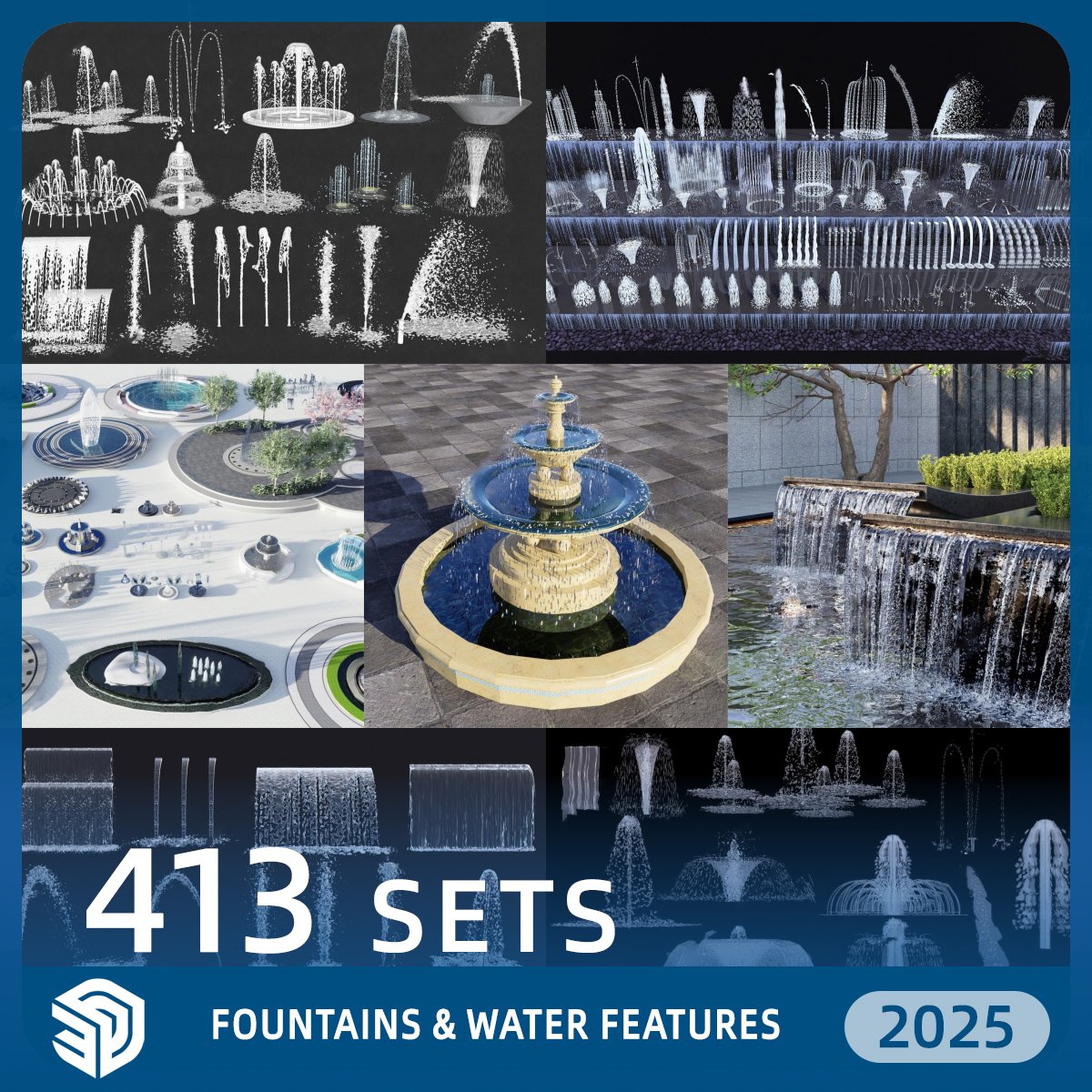 Fountains & Water Features SketchUp SKP Models Download - 413 Sets | ID927