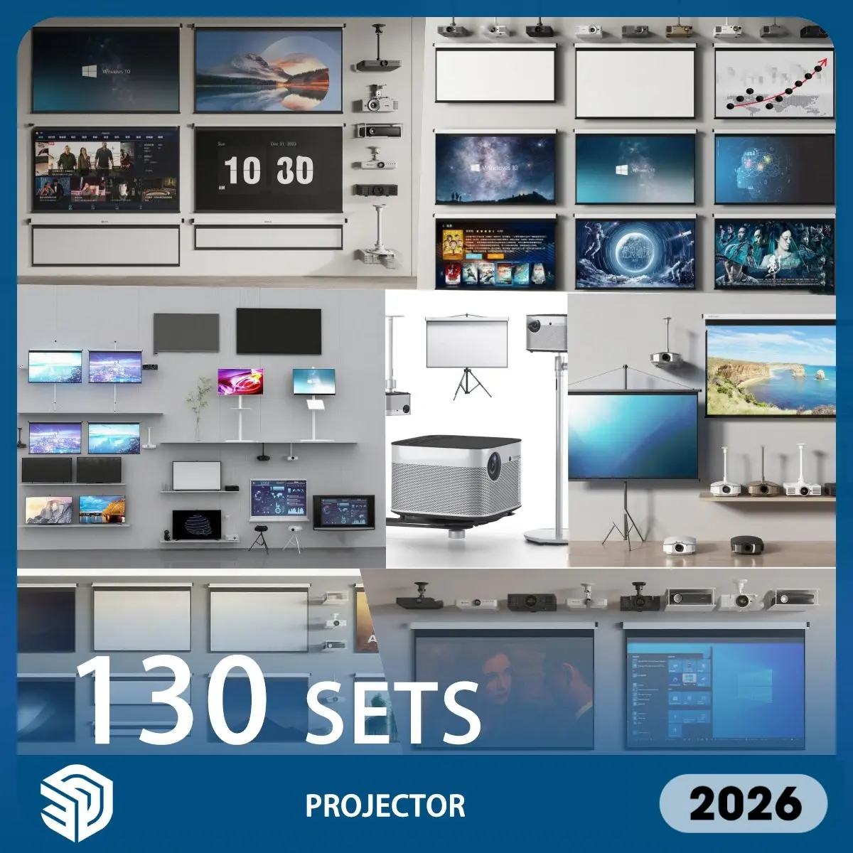 Projector Skp SketchUp Models Download - 130 Sets| IDSU3097