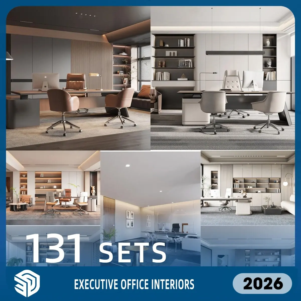 Executive Office Interiors SketchUp SKP Models Download - 131 Sets| IDS1012