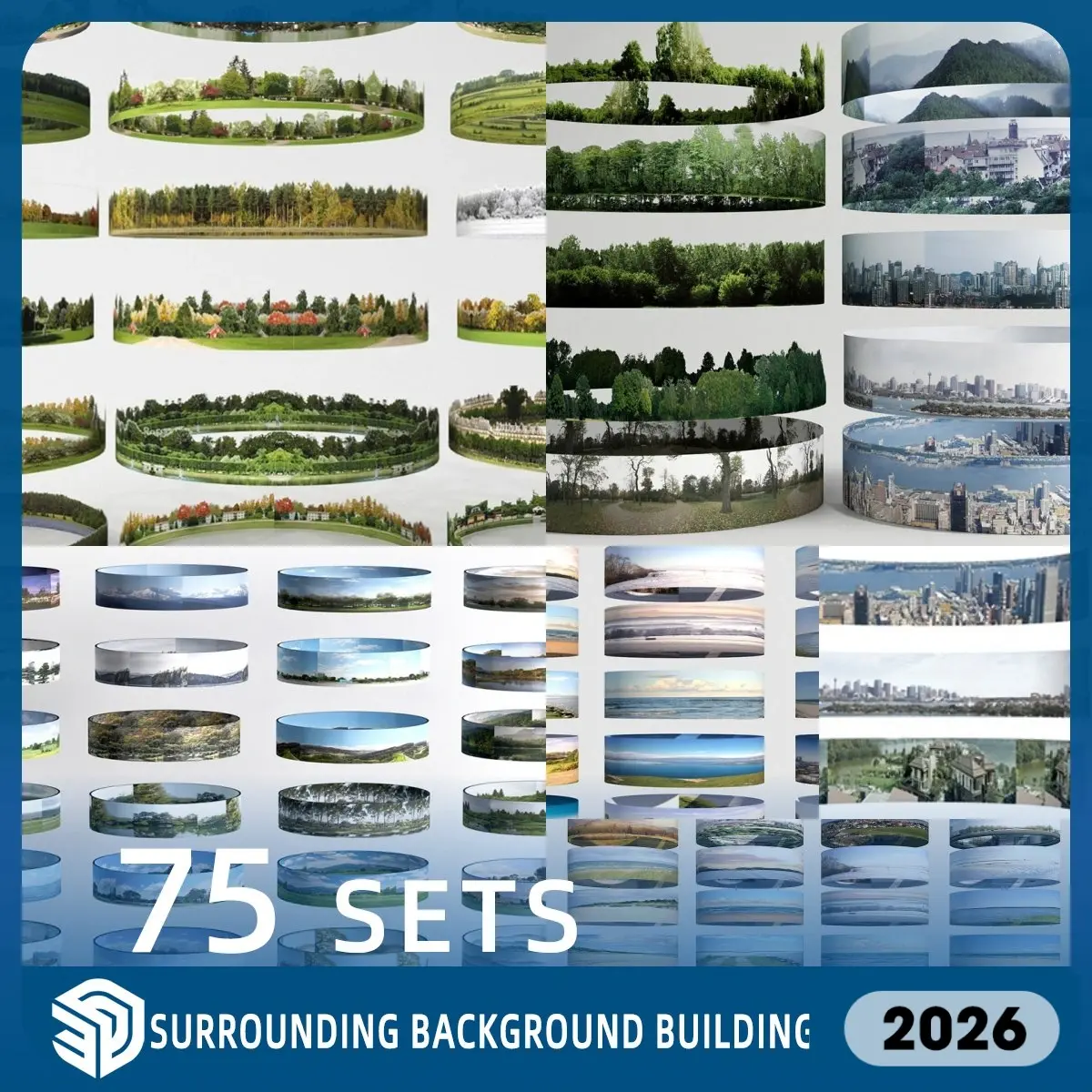 Surrounding Background Buildings SketchUp SKP Models Download- 75 Sets| ID S933
