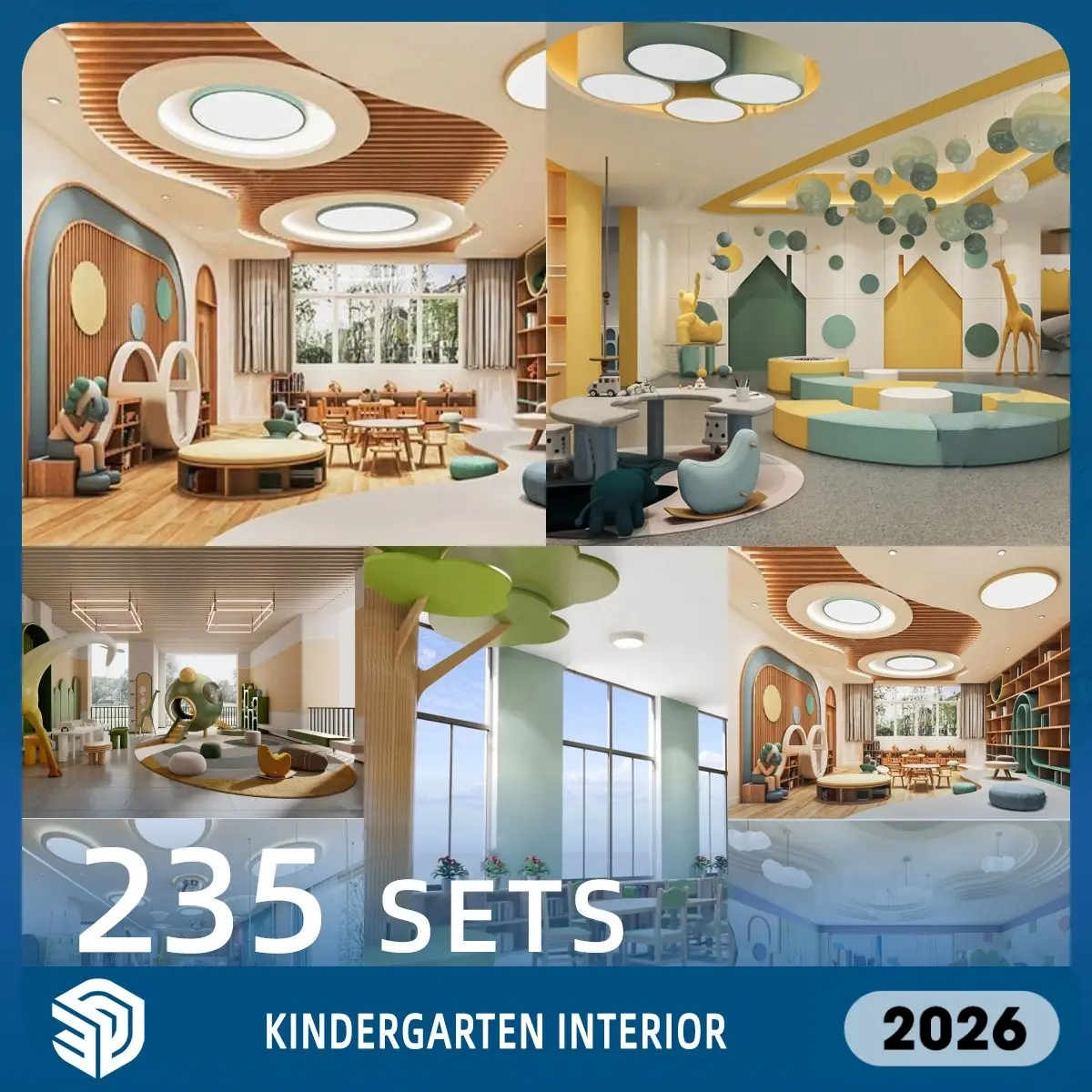 Kindergarten Interior SketchUp SKP Models Download- 235 Sets| IDS798