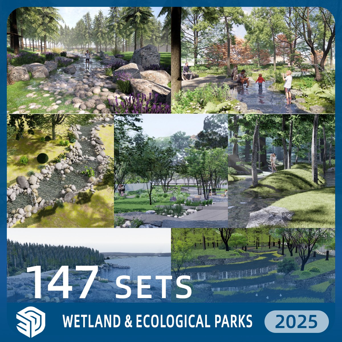Wetland & Ecological Parks SKP SketchUp Models Download - 147 Sets| IDS1267