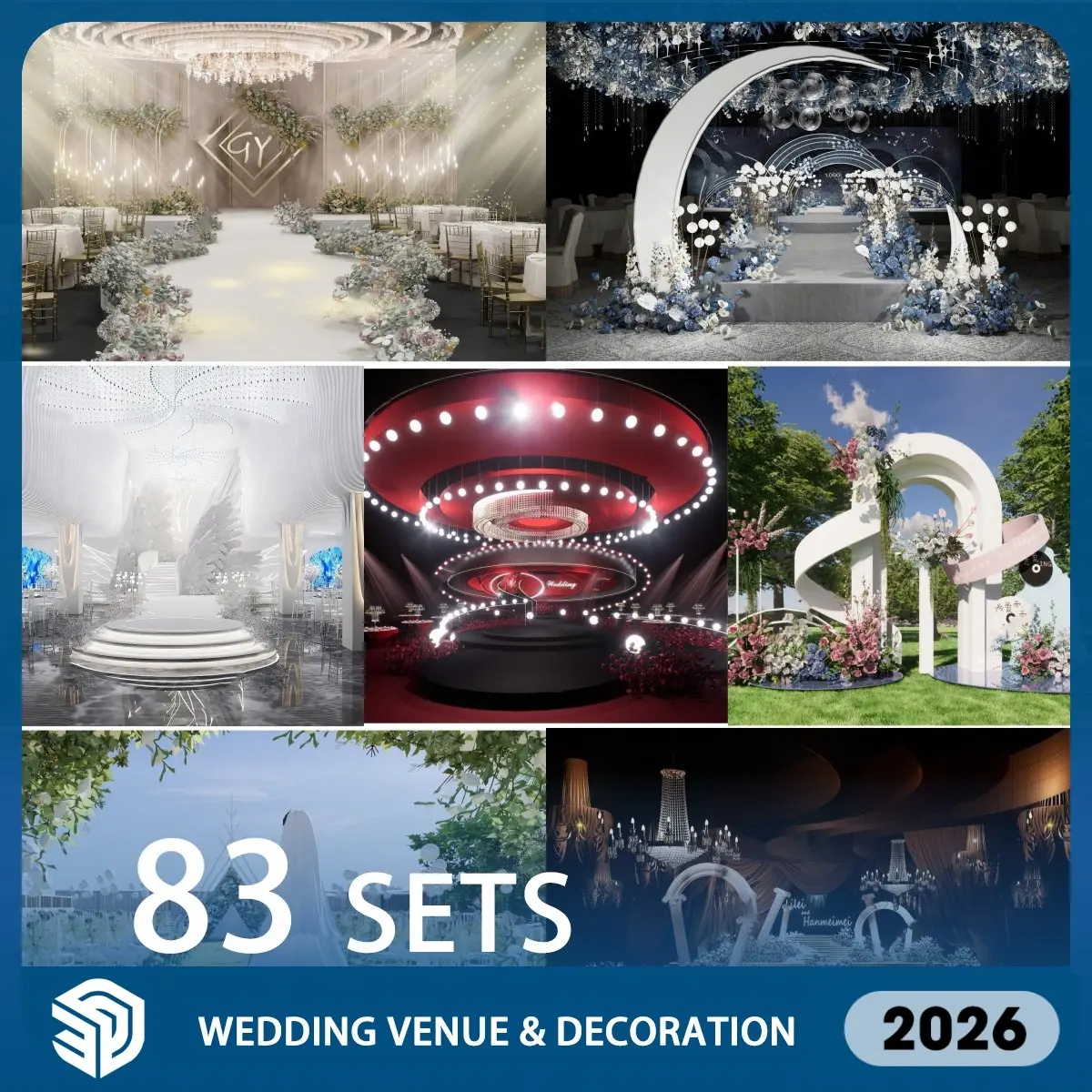 Wedding Venue skp & Decoration skp SketchUp ModelsSkp Download - 83 Sets| ID533