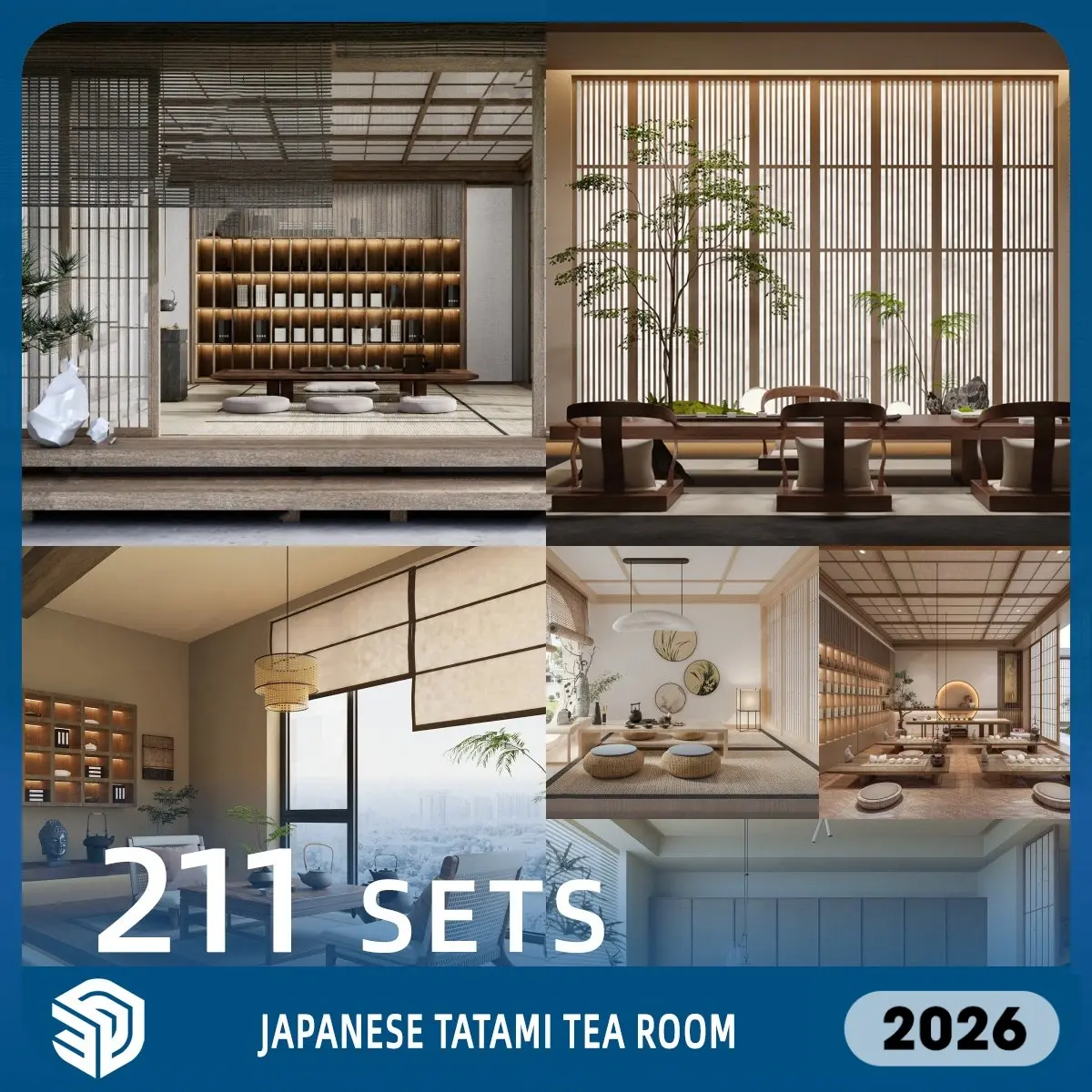 Japanese Tatami Tea Room SketchUp SKP Models Download - 211 Sets| IDS879