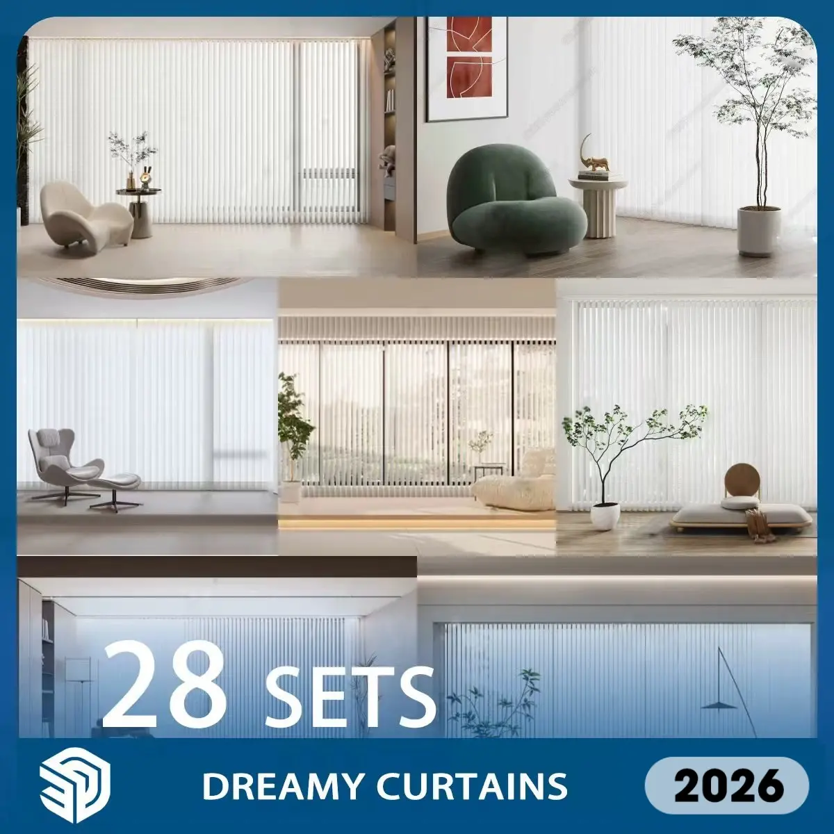 Dreamy Curtains SKP & Furniture SketchUp SKP Download - 28 Sets| ID652