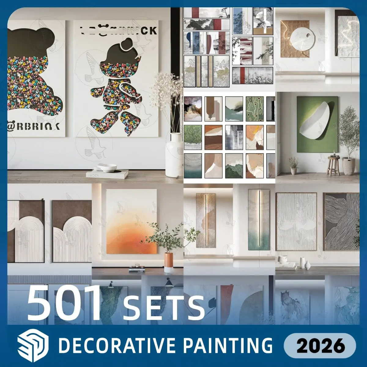 Decorative Painting skp & Wall Art SketchUp Models SKP Download- Massive 501 Sets| IDS1028