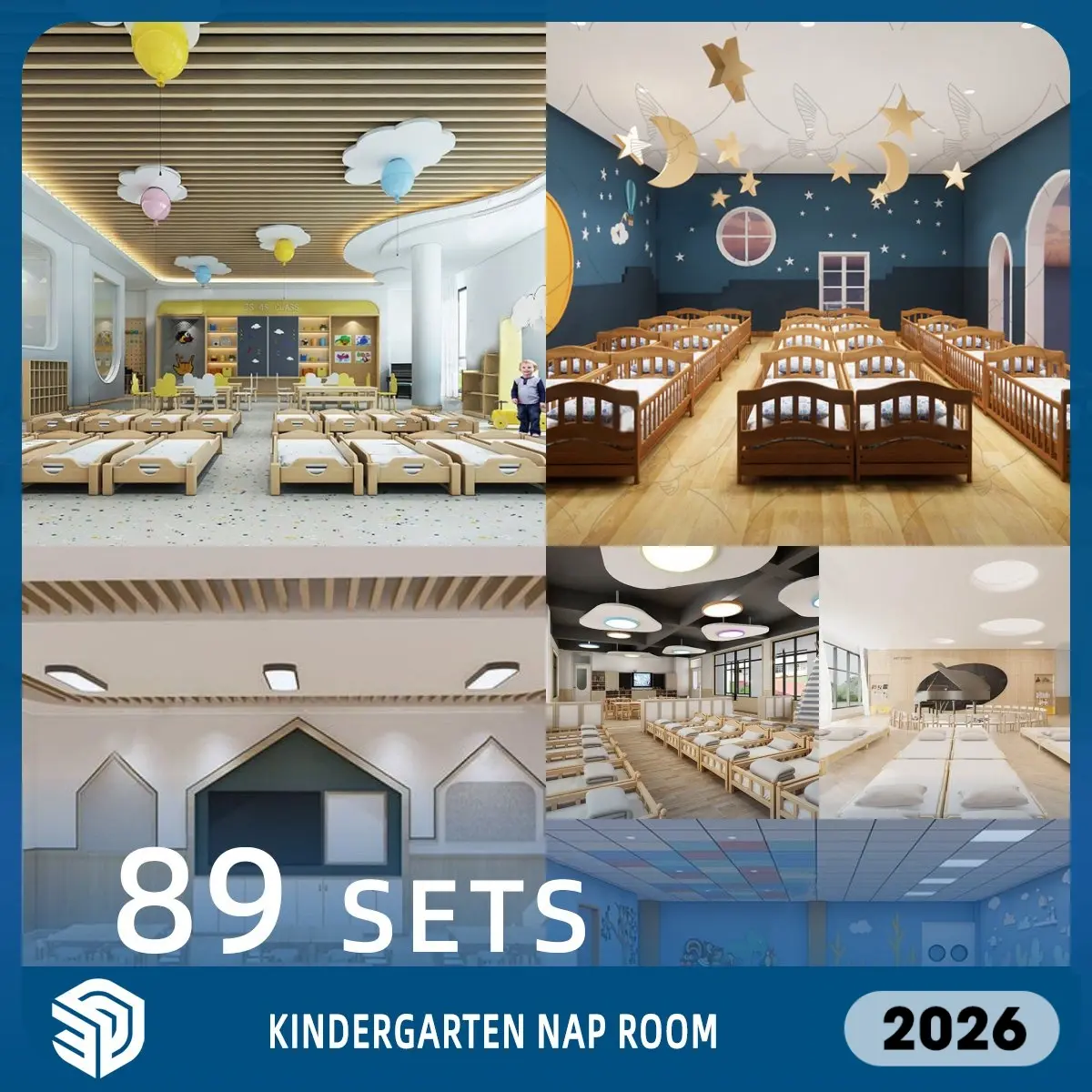 Kindergarten Nap Room SketchUp SKP Models Download- 89 Sets| IDS1113