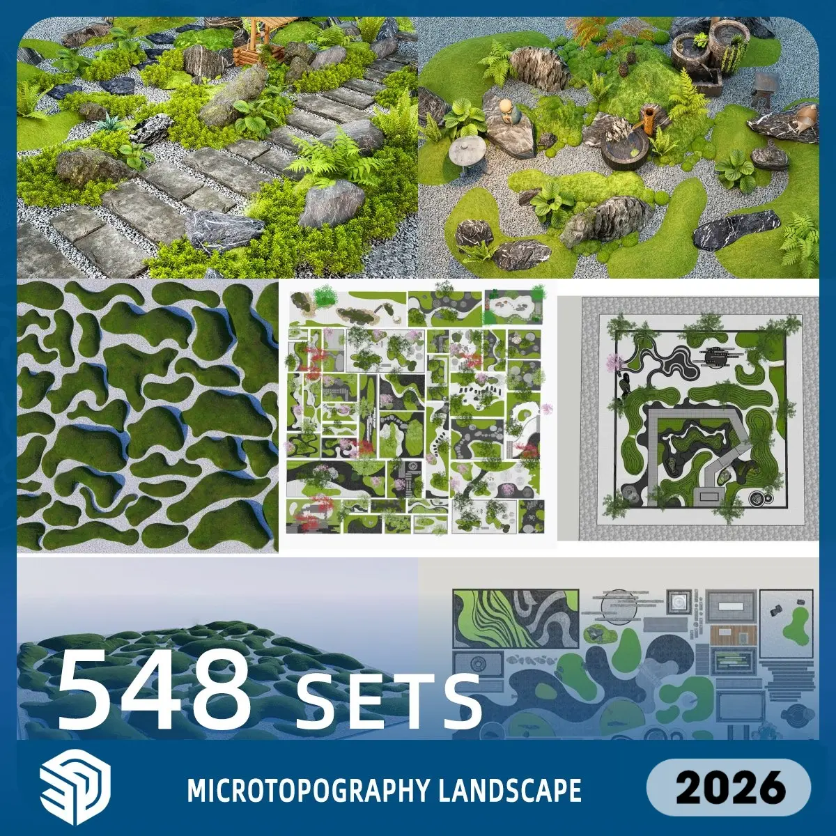 Microtopography Landscape SketchUp SKP Models Download - 548 Sets| IDS155