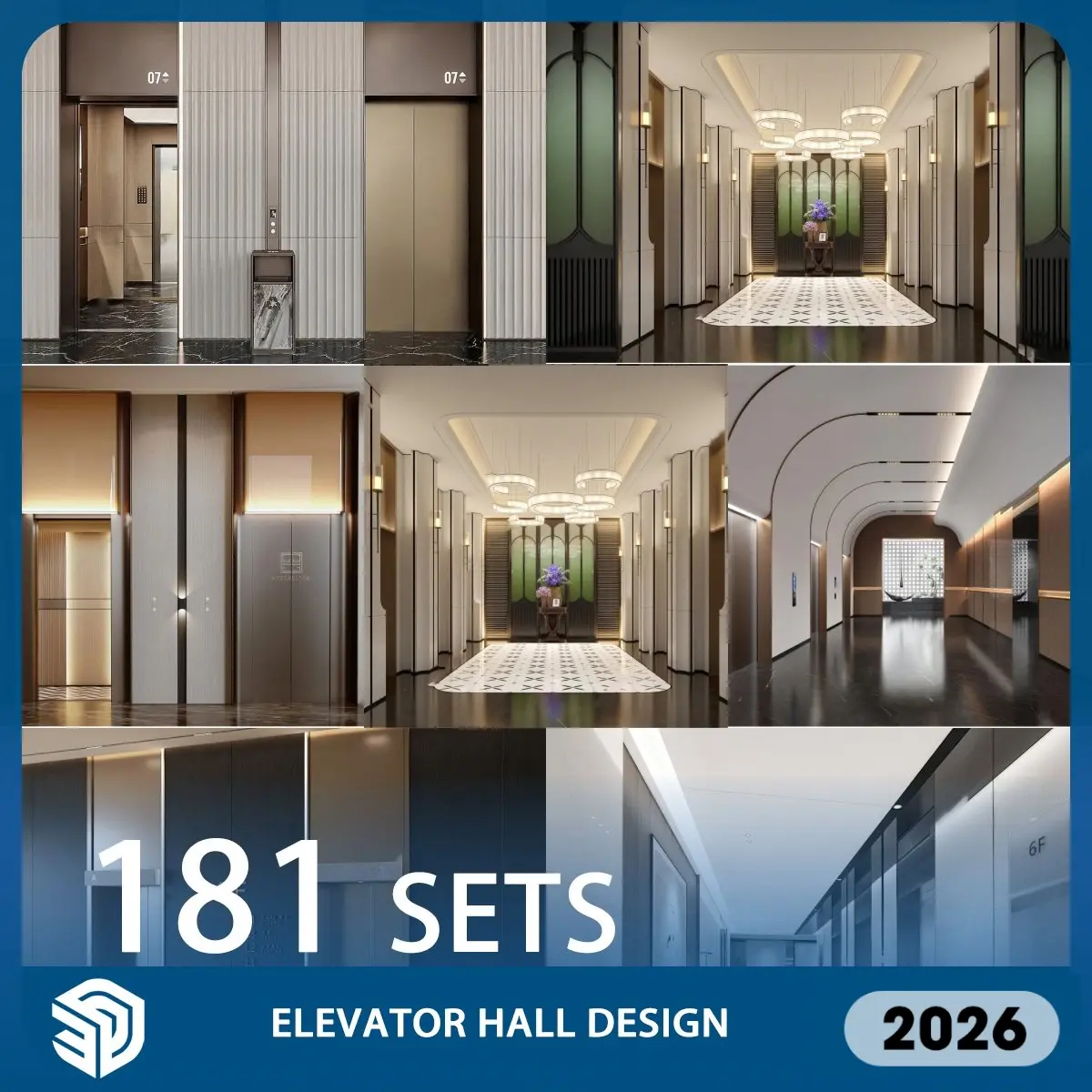 Elevator Hall Design SketchUp SKP Download - 181 Sets| ID756