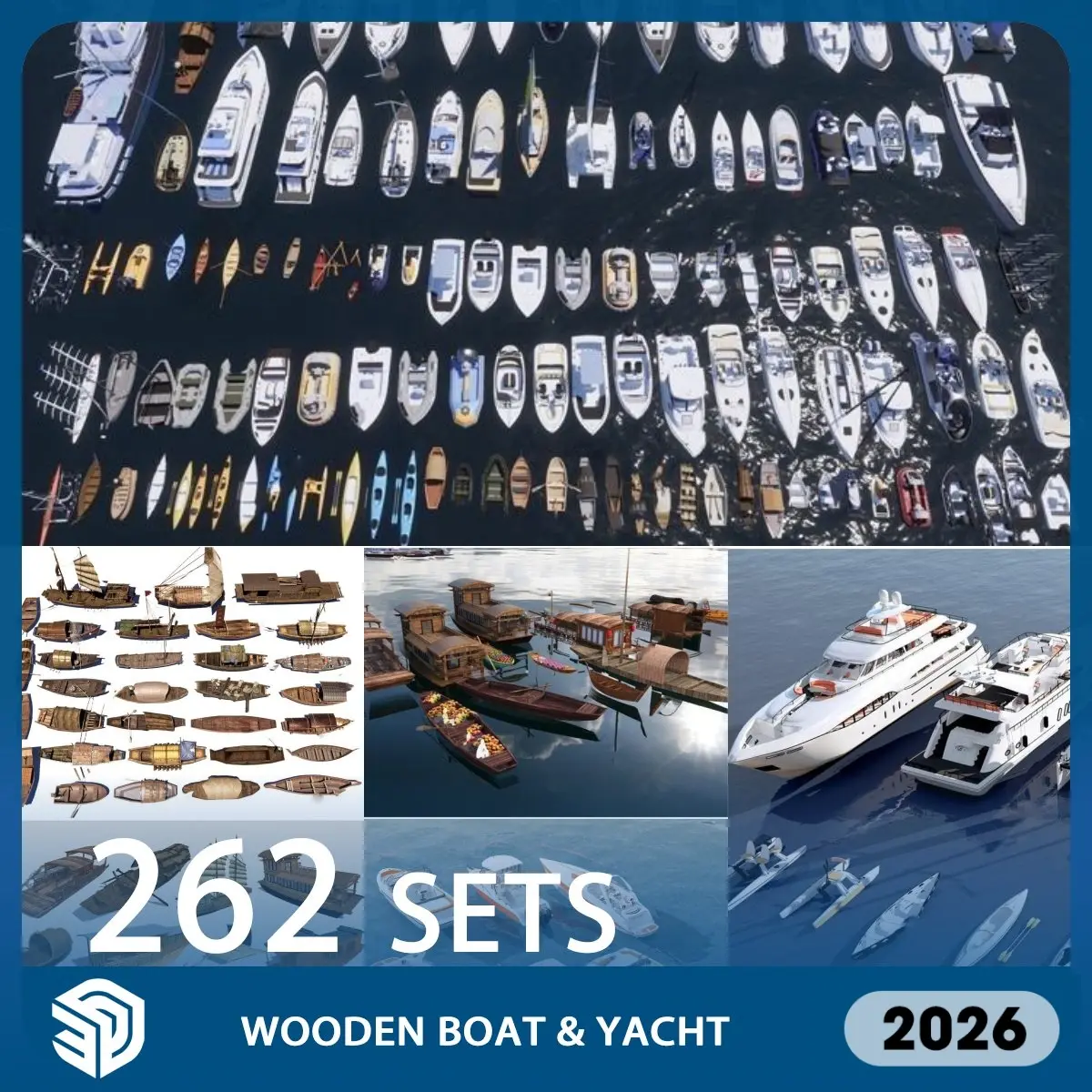 Wooden Boats skp Yachts skp SketchUp Models Skp Download – 262Sets| IDSU3047