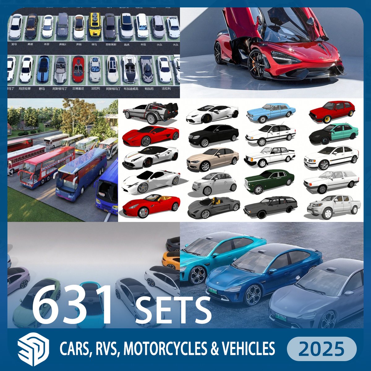 Cars, Motorcycles SKP & RV SKP SketchUp Models Download- 631 Sets| IDSU440