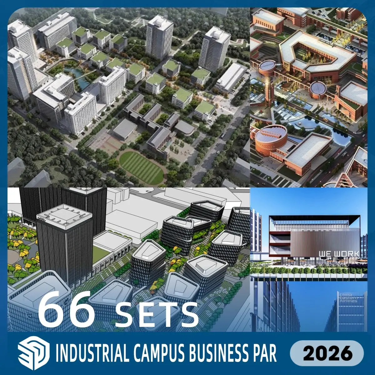 Industrial Park skp & Warehouse District SketchUp SKP Download- 66 Sets SKP Collection | ID341