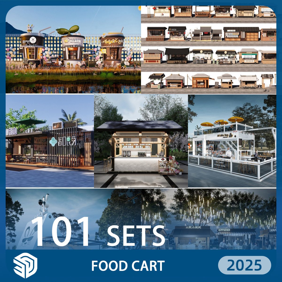 Food Cart SKP SketchUp Models Download - 101 Sets| IDSU3031