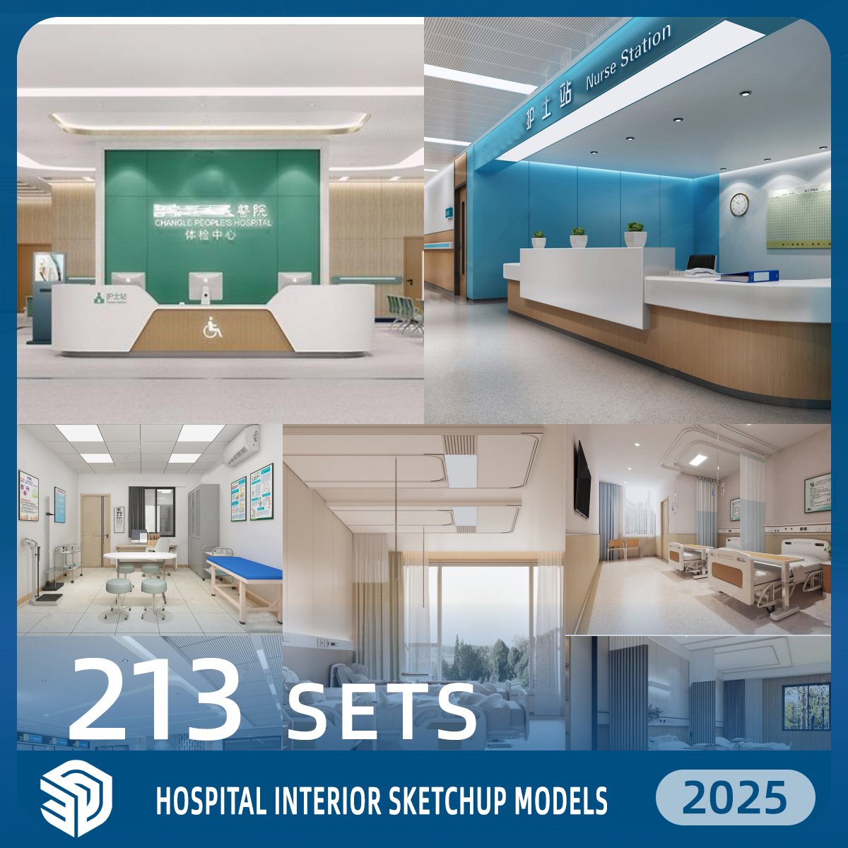 Hospital Interior SketchUp SKP Models Download- 213 Sets| IDS898